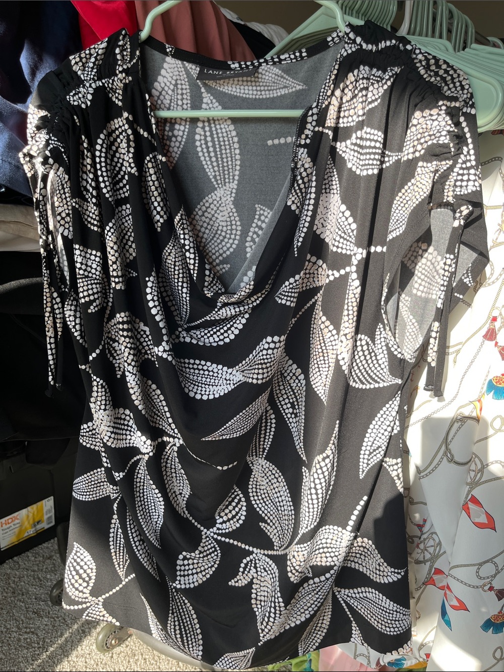 Lane Bryant Black and White Printed Top